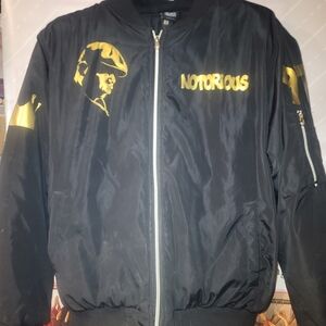 Notorious Black and Gold Bomber Jacket
